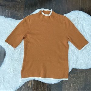 Ann Taylor short sleeves sweater in ginger yellow